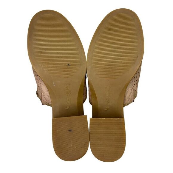 Koolaburra Raychel Brown Perforated Suede Block Heel Slip on Mule Womens Size 9M - Picture 8 of 12